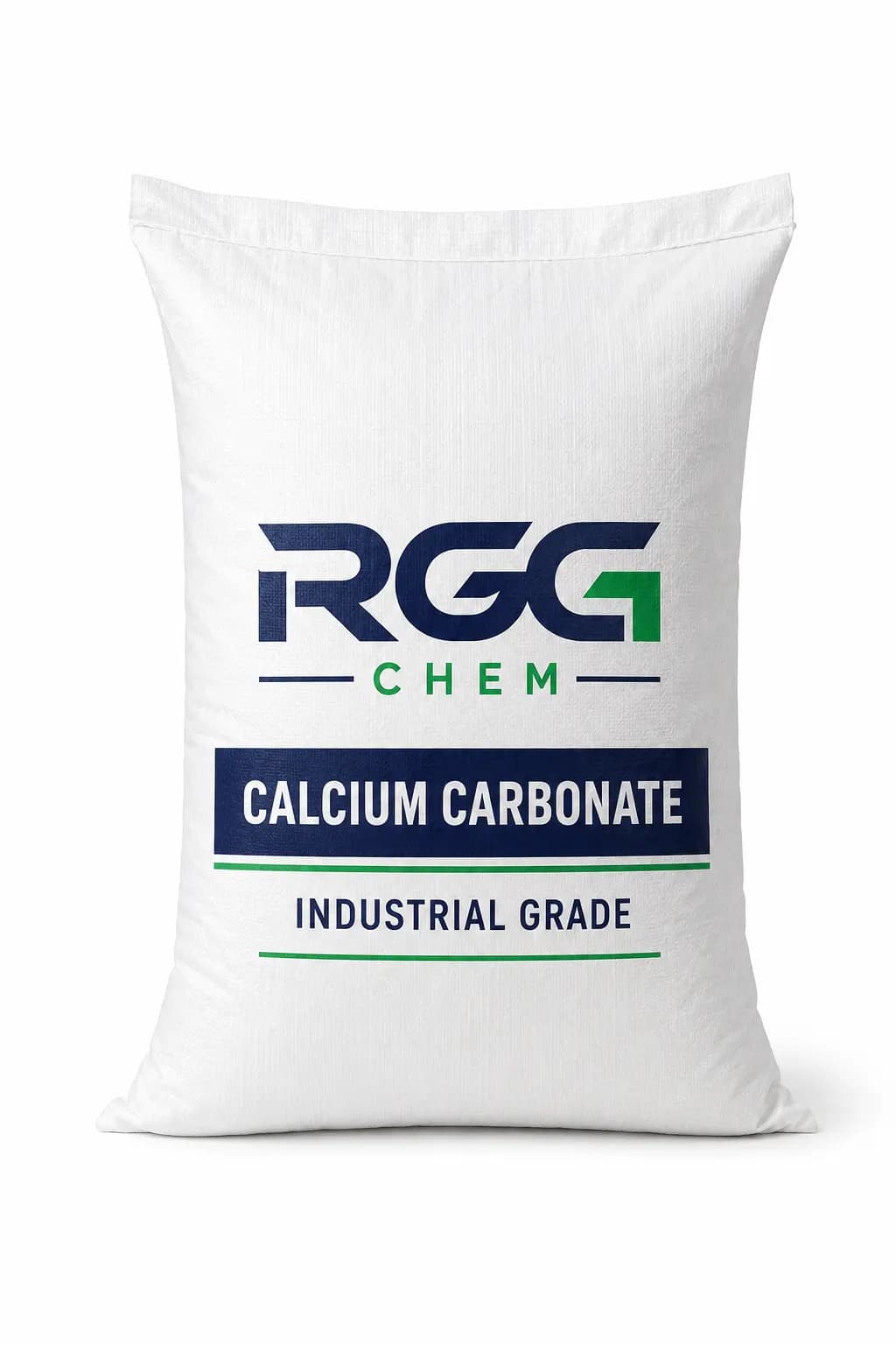 Calcium carbonate in a sealed industrial sack