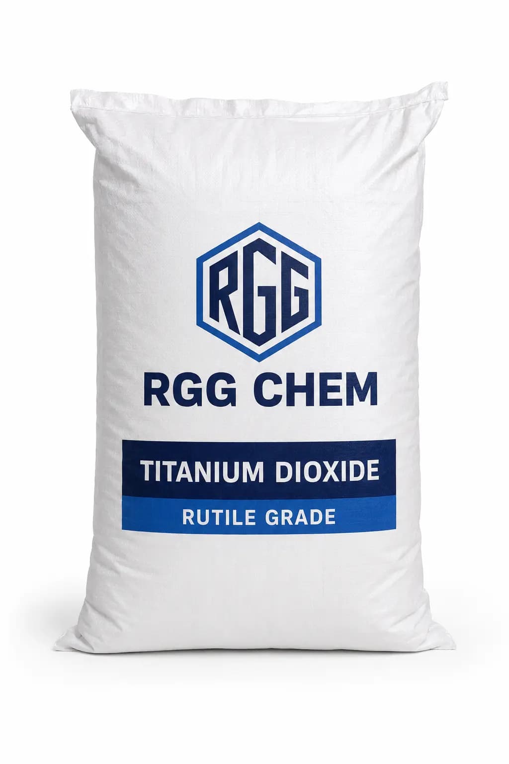 Rutile titanium dioxide in a sealed industrial sack